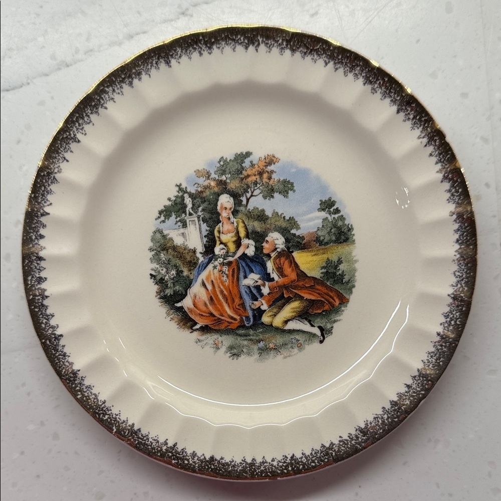 Vintage Cronin China Co. “Courting Couple” Bread Plate – 6.25" [F]